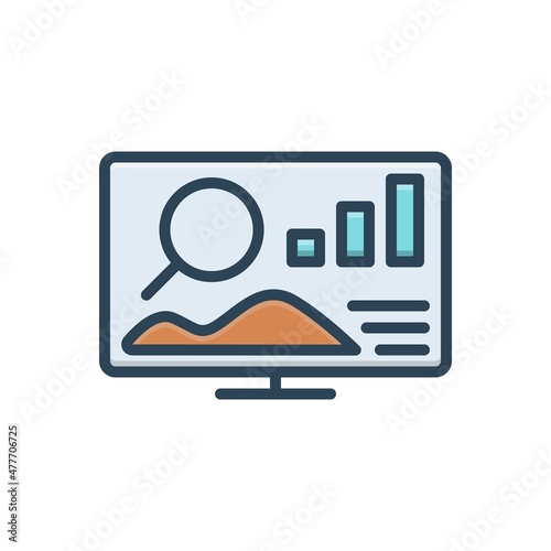 Color illustration icon for analysts