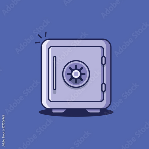 Bank Vault Flat Design Illustration