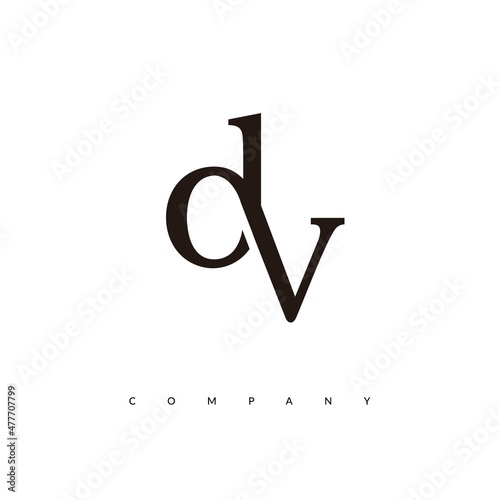 Initial DV Logo Design Vector