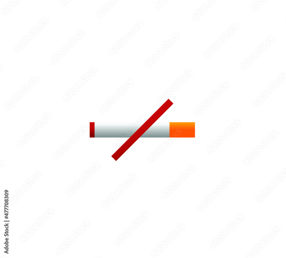 No smoking logo. Forbidden sign icon. Flat design style. Vector Illustration No smoking logo. Forbidden sign icon. Flat design style. Vector Illustration