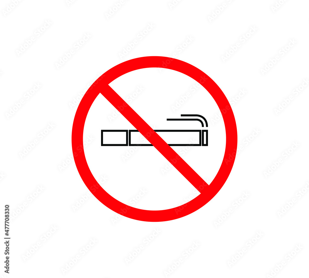 No smoking logo. Forbidden sign icon. Flat design style. Vector Illustration No smoking logo. Forbidden sign icon. Flat design style. Vector Illustration