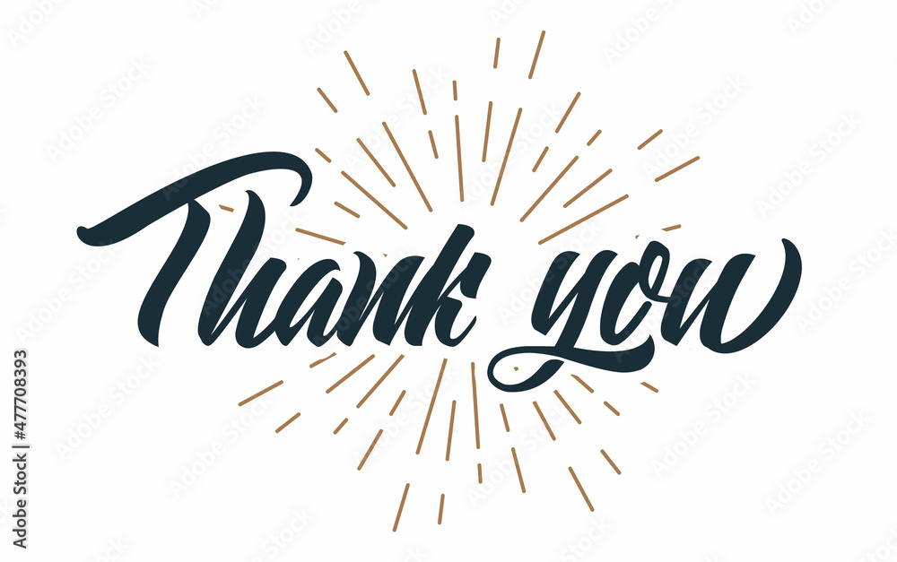 Thank you Hand drawn lettering. Calligraphic Lettering, Illustration. Thank you Hand drawn lettering. Calligraphic Lettering, Illustration.