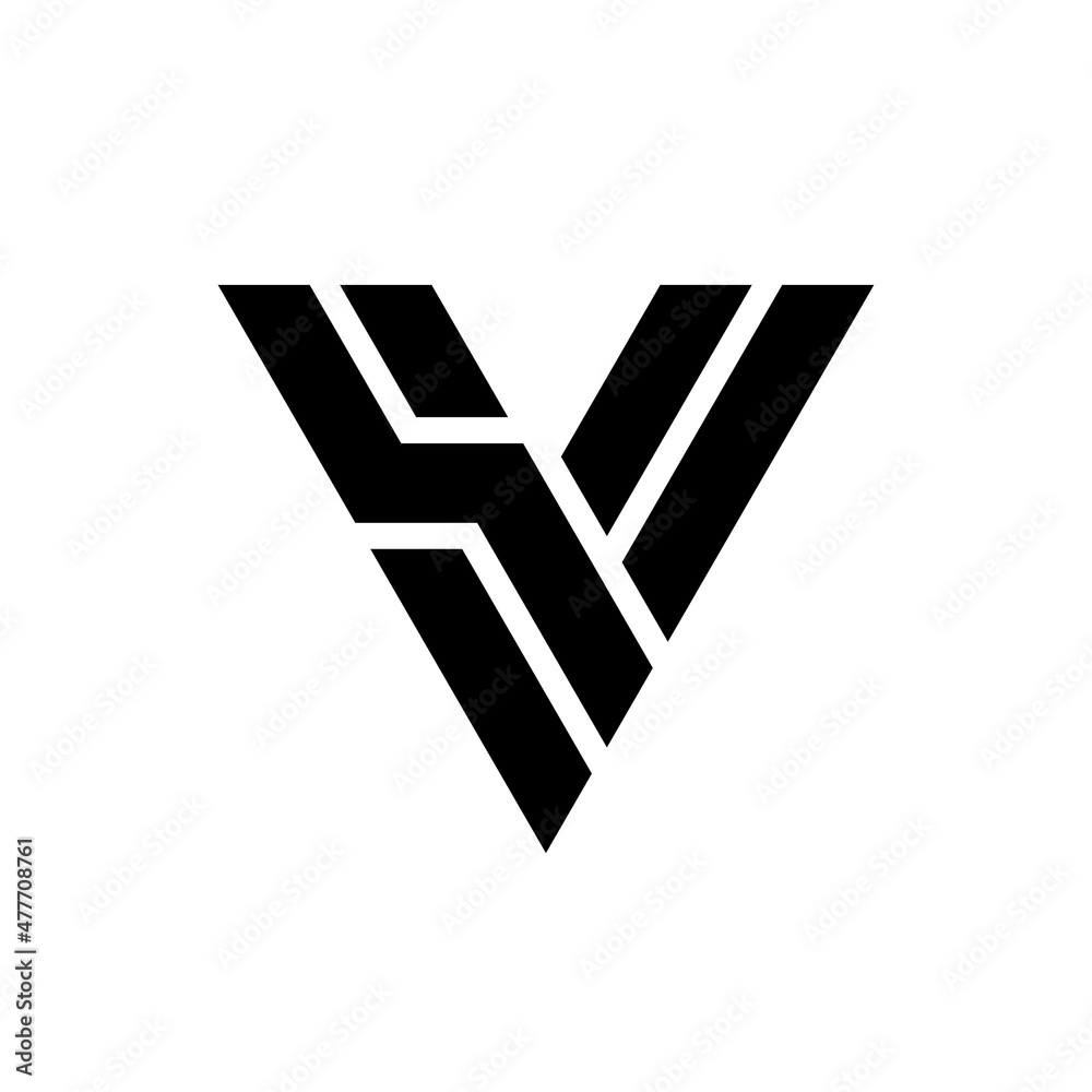 Letter SV bold monogram logo template Letter SV bold monogram logo template