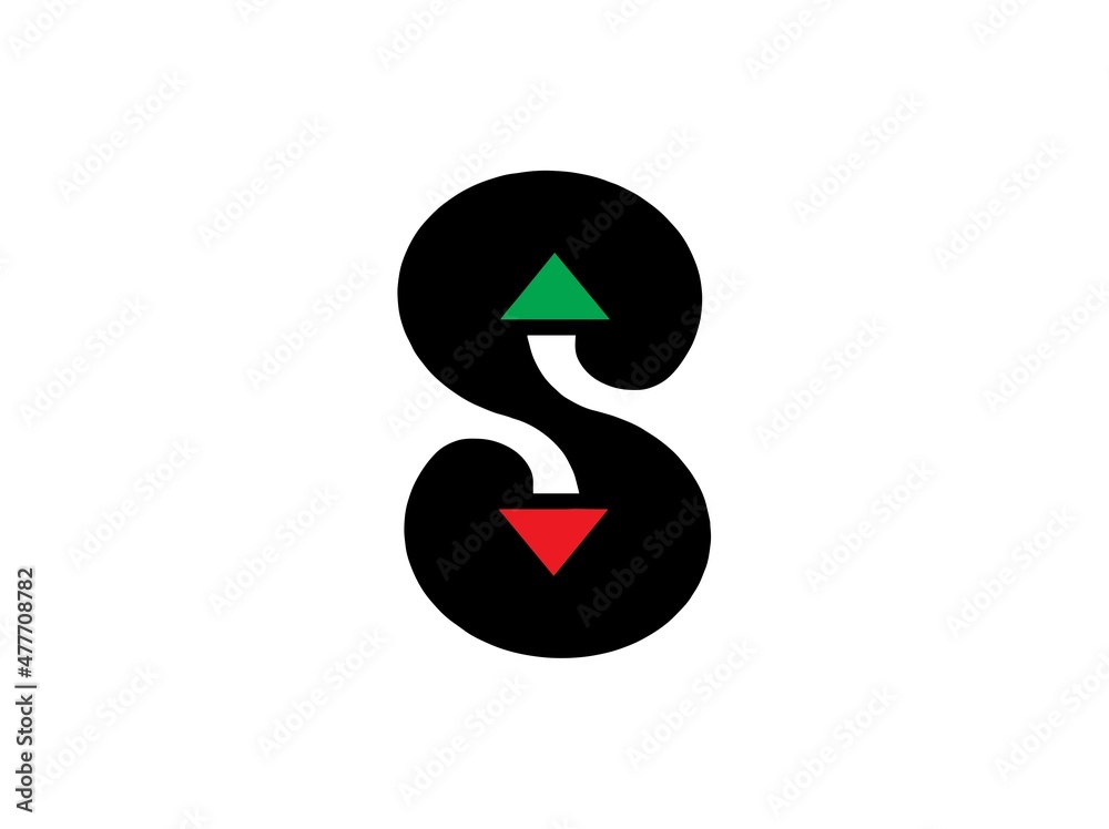 Letter S Logo Design. Down Up Symbol Letter S Logo Design. Down Up Symbol