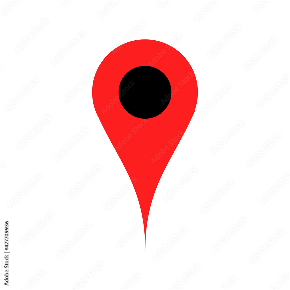 Red marker circle. Red pin location in google maps. Pin, tagging editable  vector. Basic element design. EPS10 Stock Vector | Adobe Stock