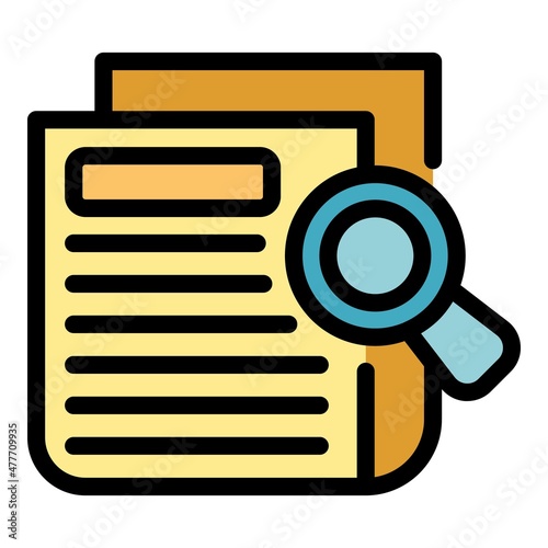 Search actualization icon. Outline search actualization vector icon color flat isolated