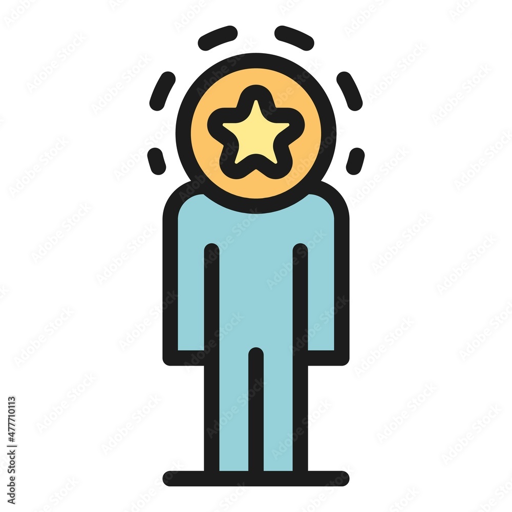 Vip hierarchy icon. Outline vip hierarchy vector icon color flat isolated