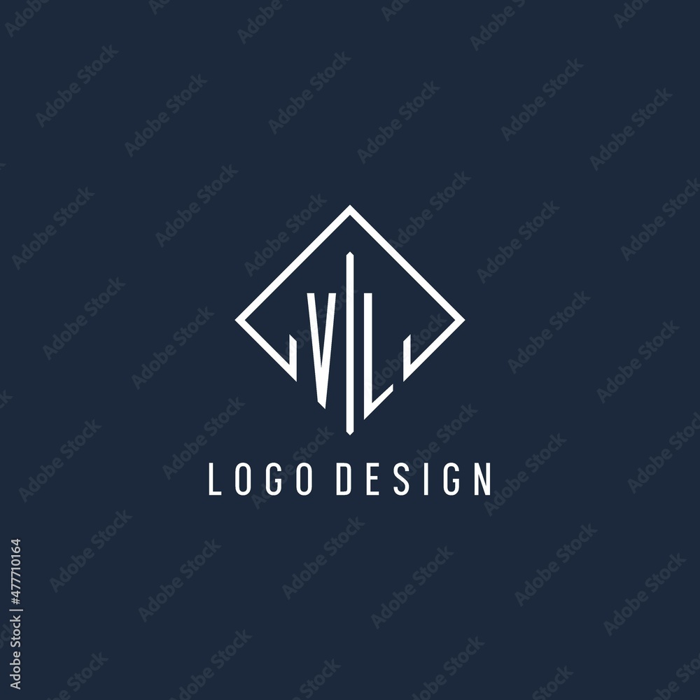 VL initial logo with luxury rectangle style design Stock Vector | Adobe ...