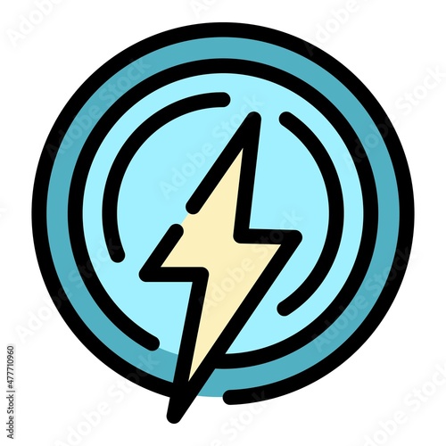 Renewable energy icon. Outline renewable energy vector icon color flat isolated