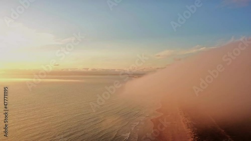 Drone footage by the sunset.