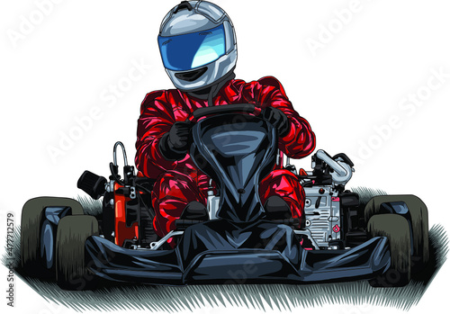 sprint car isolated on white background for poster, t-shirt print, business element, social media content, blog, sticker, vlog, and card. vector illustration.

