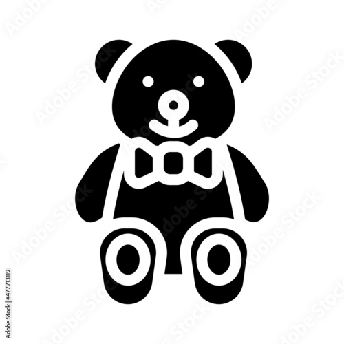 Fototapeta Naklejka Na Ścianę i Meble -  toy teddy bear glyph icon vector. toy teddy bear sign. isolated contour symbol black illustration