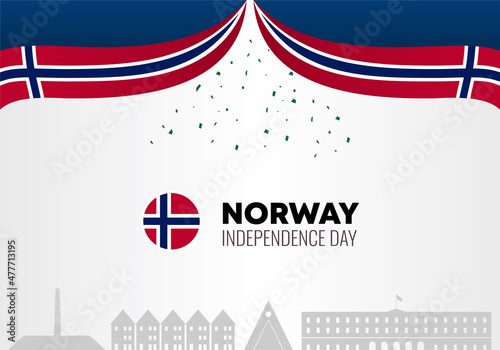 Norway Independence day background banner poster for national celebration on may 17 th.