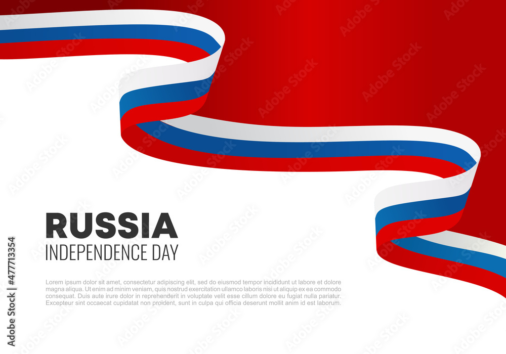 Obraz premium Russia Independence day background banner poster for national celebration on June 12.