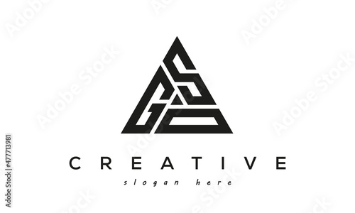 GSO creative tringle letters logo design photo