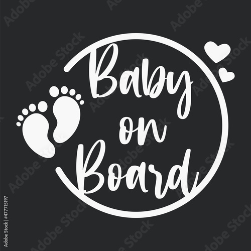 Baby on board car rear window sticker silhouette design