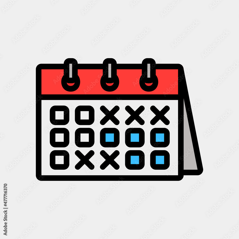Schedule icon vector illustration in filled line style about calendar and date, use for website mobile app presentation Schedule icon vector illustration in filled line style about calendar and date, use for website mobile app presentation