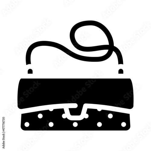 clutch bag glyph icon vector. clutch bag sign. isolated contour symbol black illustration