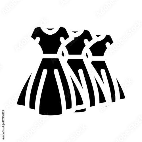 bridesmaid dress glyph icon vector. bridesmaid dress sign. isolated contour symbol black illustration