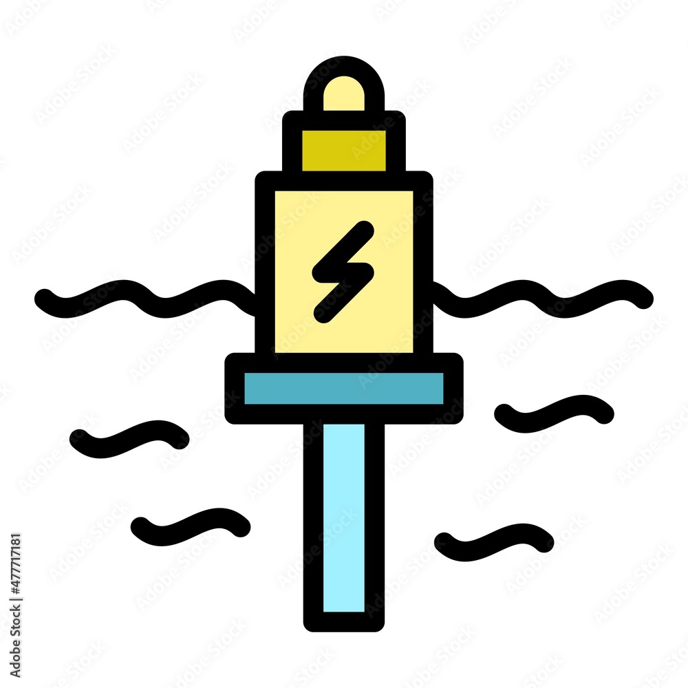 Water sea energy icon. Outline water sea energy vector icon color flat isolated Water sea energy icon. Outline water sea energy vector icon color flat isolated