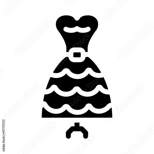 dress garment bridal shop glyph icon vector. dress garment bridal shop sign. isolated contour symbol black illustration