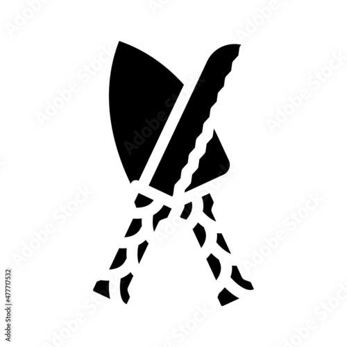 cake knife glyph icon vector. cake knife sign. isolated contour symbol black illustration