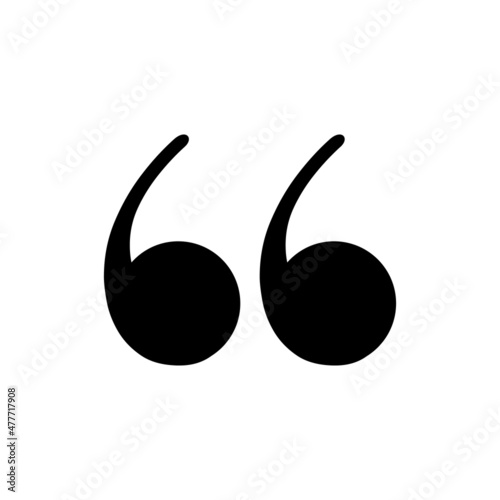 Double quotation silhouette icon. Vector.