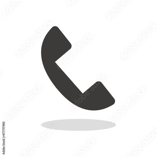 Phone icon with shadow. Vector.