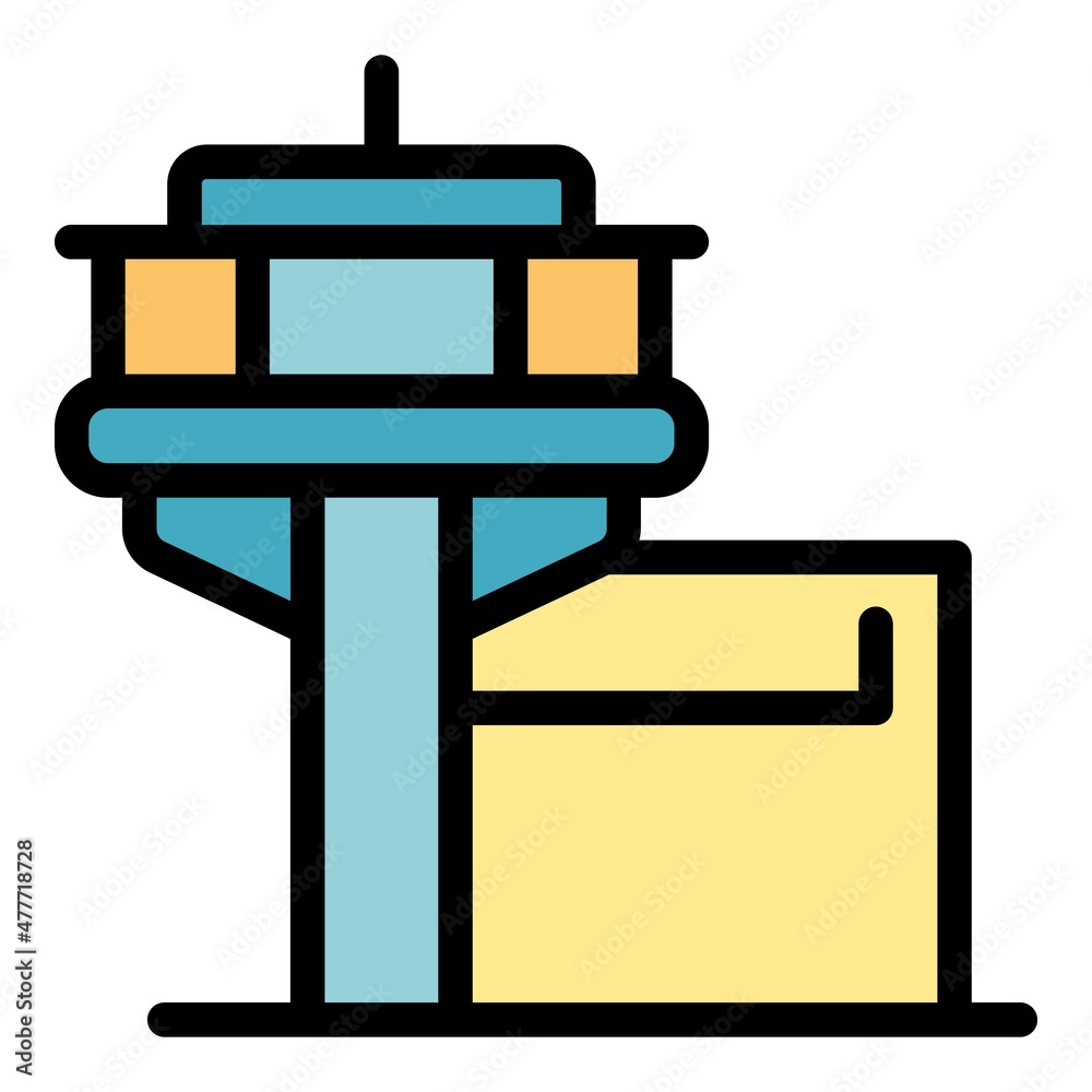 City factory icon. Outline city factory vector icon color flat isolated City factory icon. Outline city factory vector icon color flat isolated