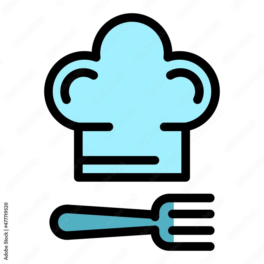 Chef hat icon. Outline chef hat vector icon color flat isolated Chef hat icon. Outline chef hat vector icon color flat isolated