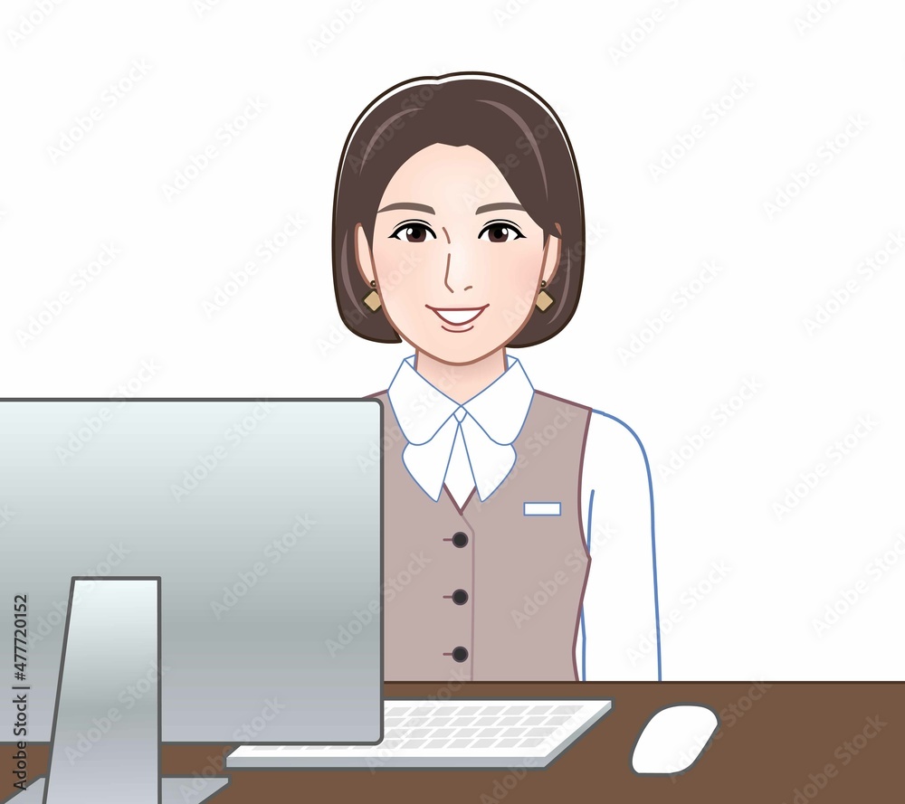 企業で働く事務員の女性