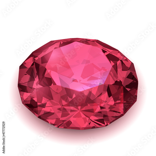 Realistic ruby illustration - vector red diamond