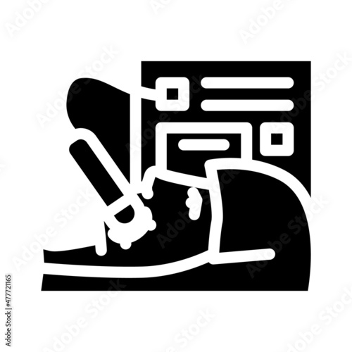 laser rejuvenation client glyph icon vector. laser rejuvenation client sign. isolated contour symbol black illustration