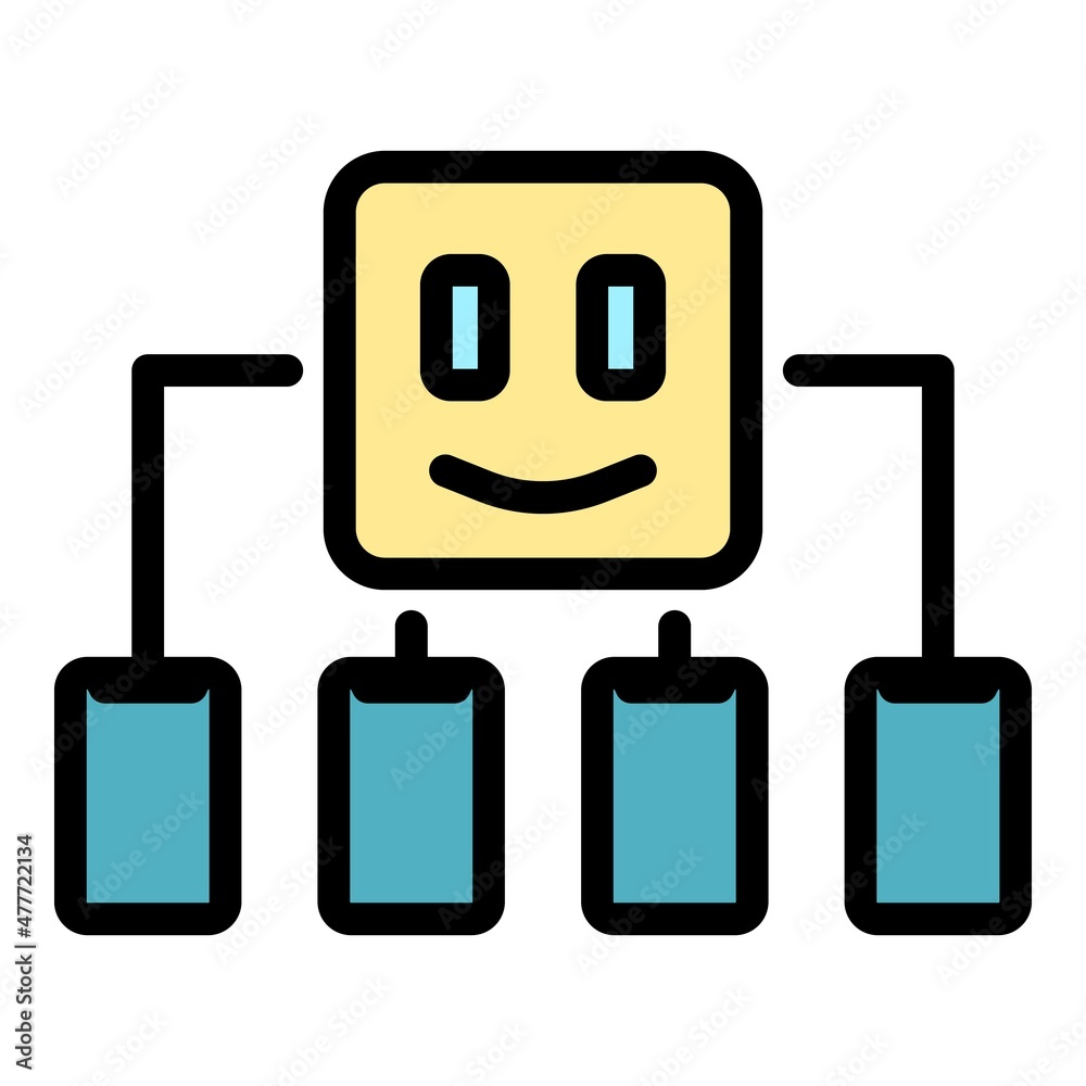 Agent scheme icon. Outline agent scheme vector icon color flat isolated Agent scheme icon. Outline agent scheme vector icon color flat isolated