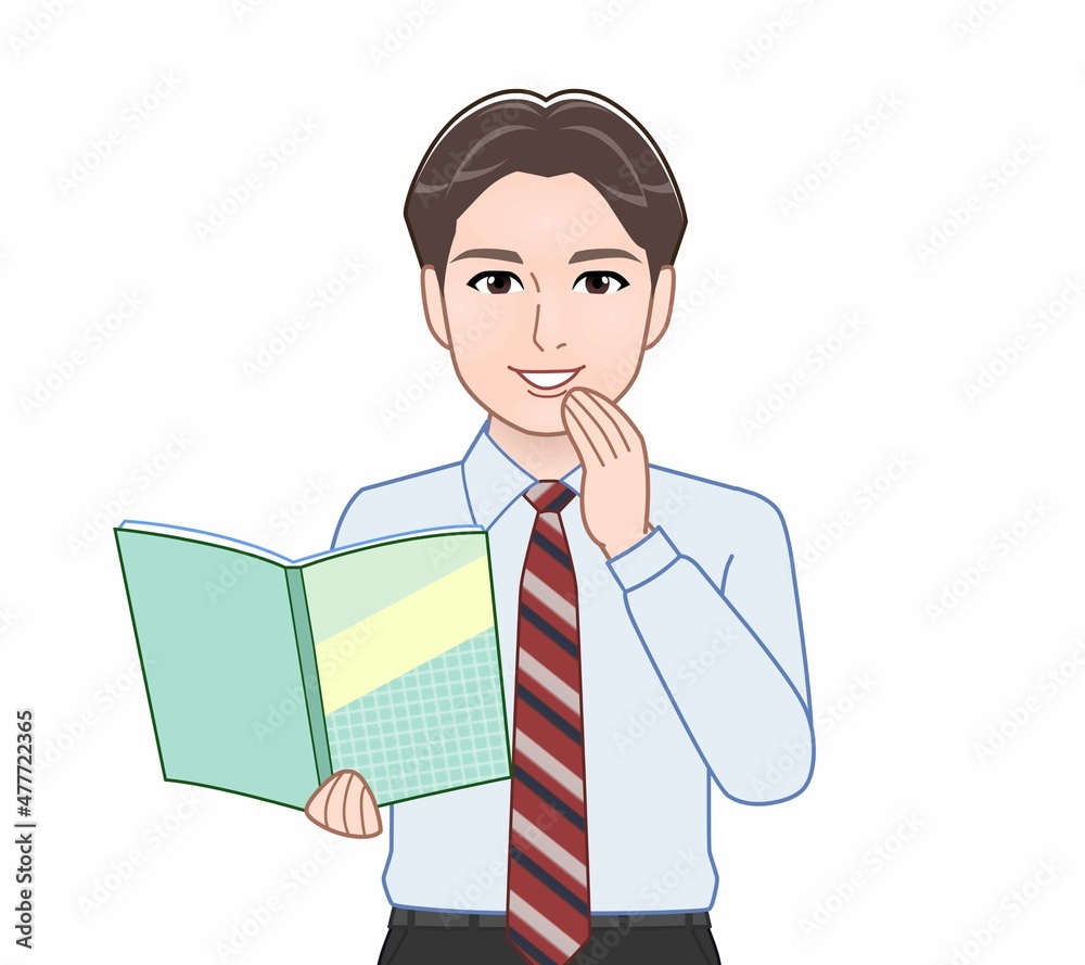 水色のYシャツを着た若い男性