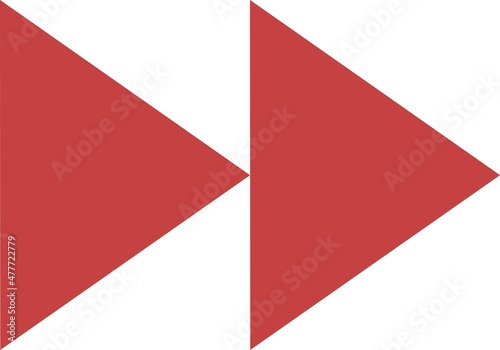 加速する赤い矢印のシンプルなイラスト