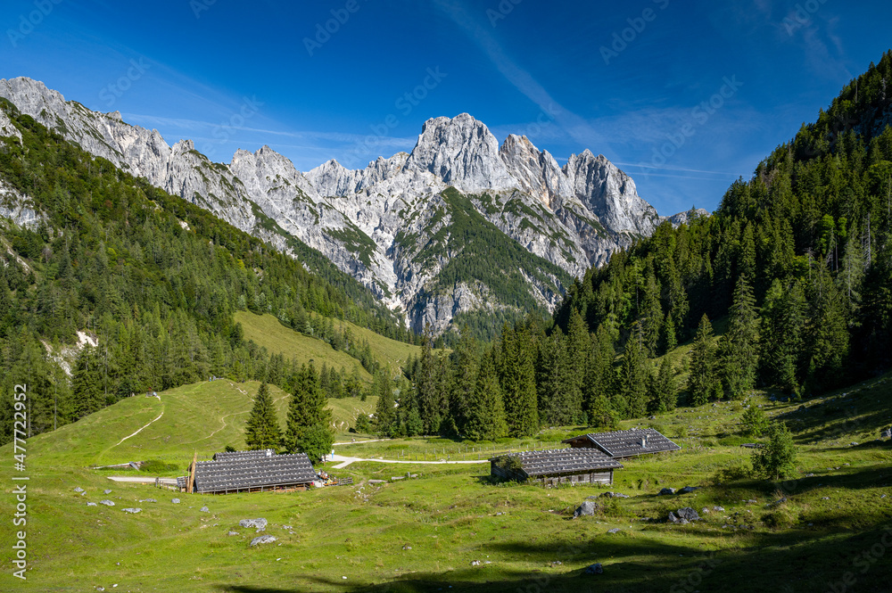 Bavarian alpine landscape in the Klausbachtal near Ramsau, Bavaria, Germany