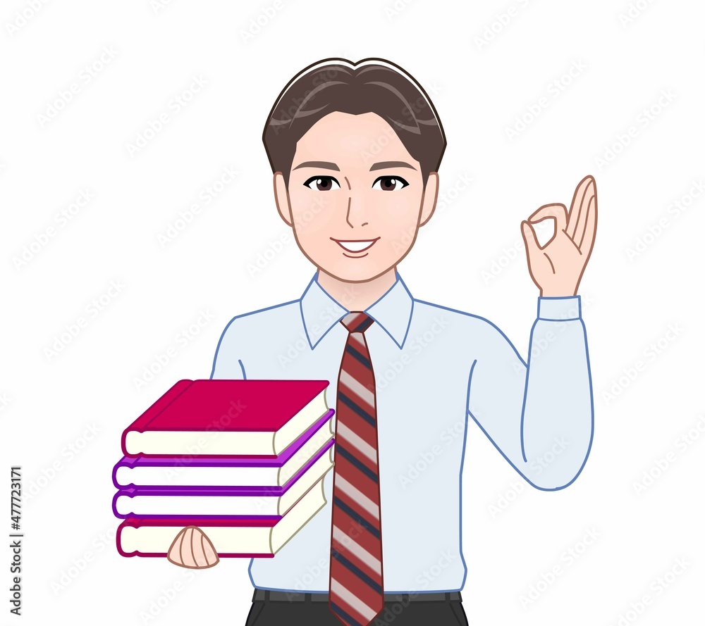 水色のYシャツを着た若い男性