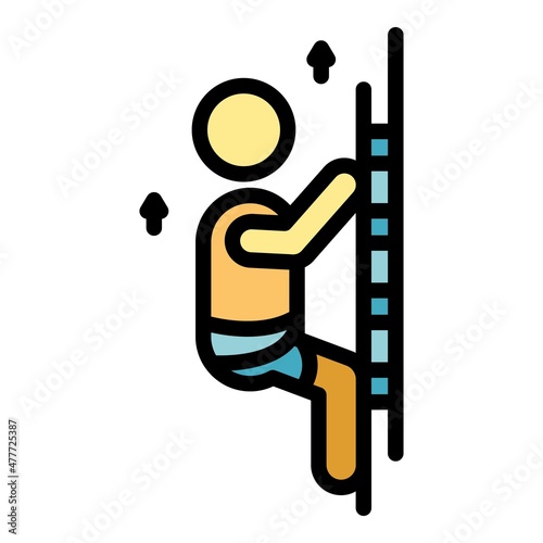 Physical rehabilitation ladder icon. Outline physical rehabilitation ladder vector icon color flat isolated