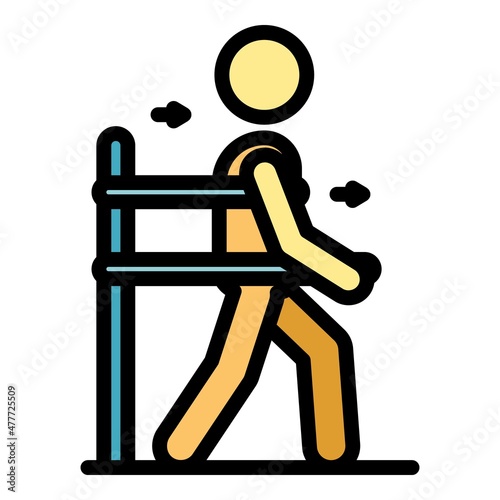 Training rehabilitation icon. Outline training rehabilitation vector icon color flat isolated