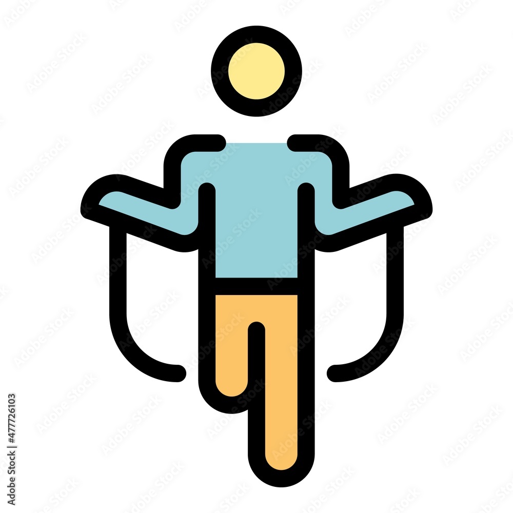 Jumping man icon. Outline jumping man vector icon color flat isolated Jumping man icon. Outline jumping man vector icon color flat isolated