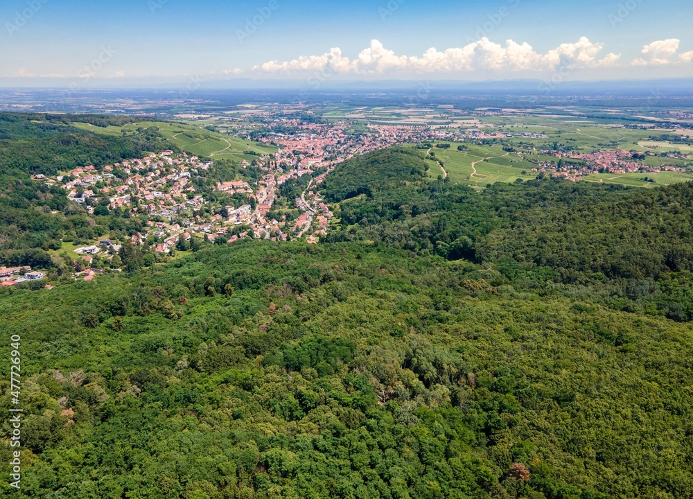 View of Andlau viallage, Alsace region in France View of Andlau viallage, Alsace region in France