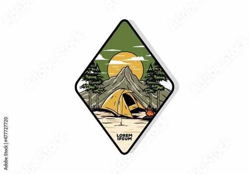 Mountain camping using dome tents