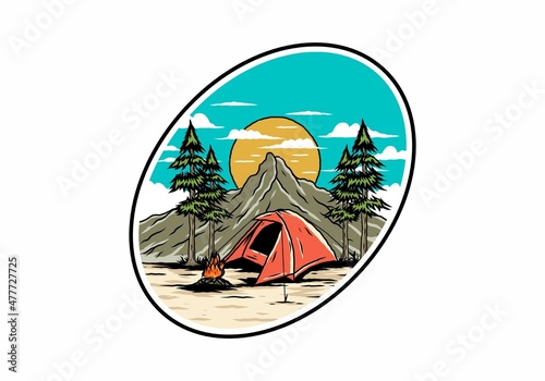 Mountain camping using dome tents