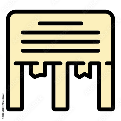 Customer ticket icon. Outline customer ticket vector icon color flat isolated