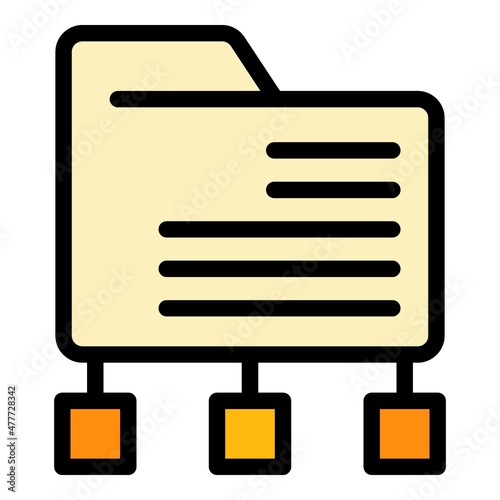 Customer folder icon. Outline customer folder vector icon color flat isolated