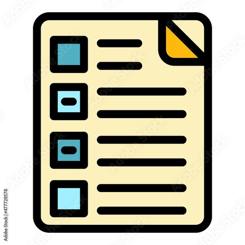 To do list icon. Outline to do list vector icon color flat isolated