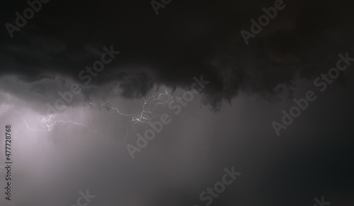 Heavy thunderstorm in the night. Weather alert because of lightning © AlexGo