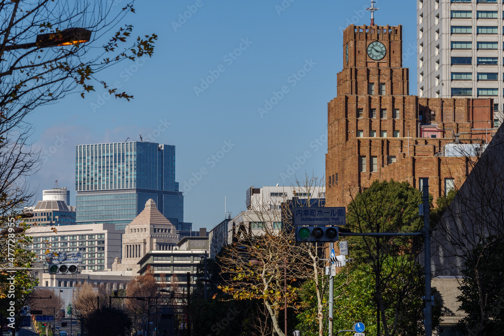 Obraz premium 新橋駅周辺の風景