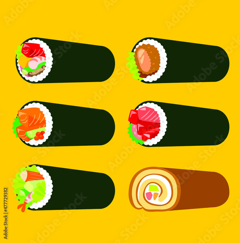 Japanese Setsubun Ehomaki variation illustration